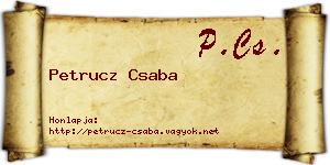 Petrucz Csaba névjegykártya