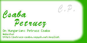 csaba petrucz business card